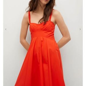 Mango Cotton dress with seams